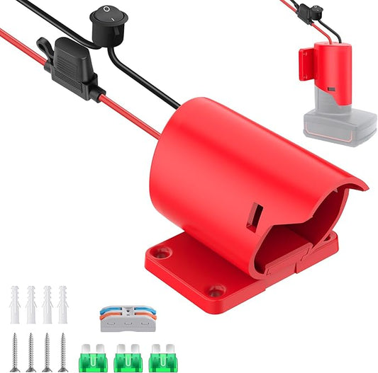 Power Wheel Adapter for Milwaukee M12 Battery Adapter 12V Power Wheel Battery Conversion Kit with Fuse & Switch & Wire Terminals 12AWG Wire for DIY Ride On Truck and Rc Toys