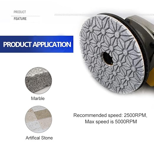 SHDIATOOL 60PCS 4 Inch Diamond polishing Pads 3-Step 20 Sets for Marble Stone