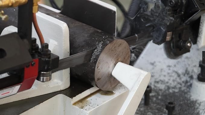 KAKA INDUSTRIAL Metal Band Saw,10Inch (254mm) Swivel Base, 45°Angled Cutting, Hydraulic 4-Speed, 2HP, 220V Single-Phase, Metal Cutting Band Saw For Steel Beams Pipes Structural Fabrication, BS-1018R