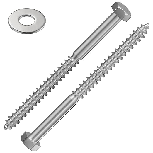 Lag Screws Wood Screws (15PCS, 1/2"x3", Silver) Hex Head Lag Bolts,(12x75) Heavy Duty Lag Screws,304 Stainless Steel Bolts 18-8