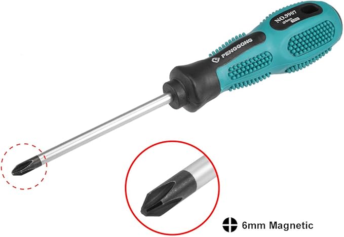uxcell #2 Phillips Screwdriver 4 Inch Round Shaft Non Slip Comfortable Handle