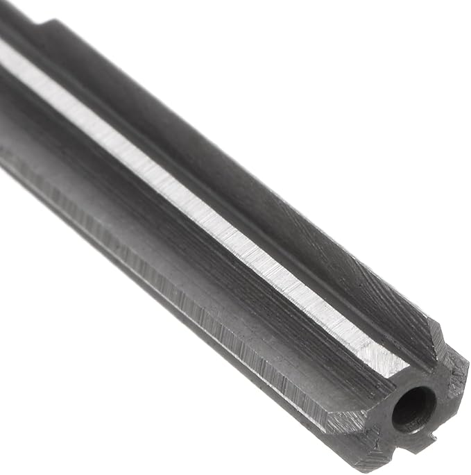 uxcell Chucking Reamer 6.5mm, H7 HSS Lathe Machine Reamer 6 Straight Flutes, Round Shank Milling Cutting Tool, Metric Reaming Drill Bit for Stainless Steel Metal Hole