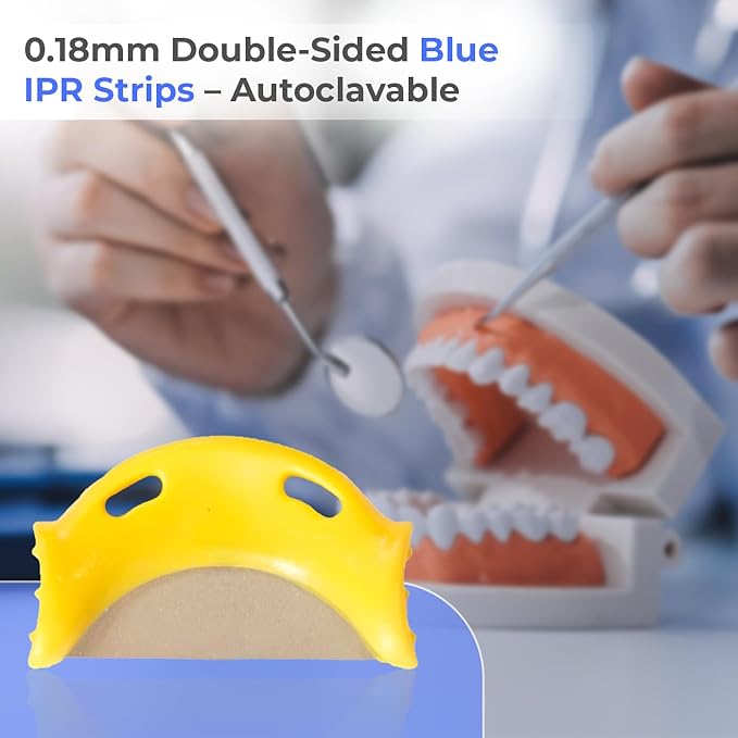 Finishing IPR Strips ??Double-Sided Yellow | 0.18mm 10 Pack QwikStrip Style Autoclavable, Single-Handed Use | Ideal for Cement Removal, IPR & Polishing