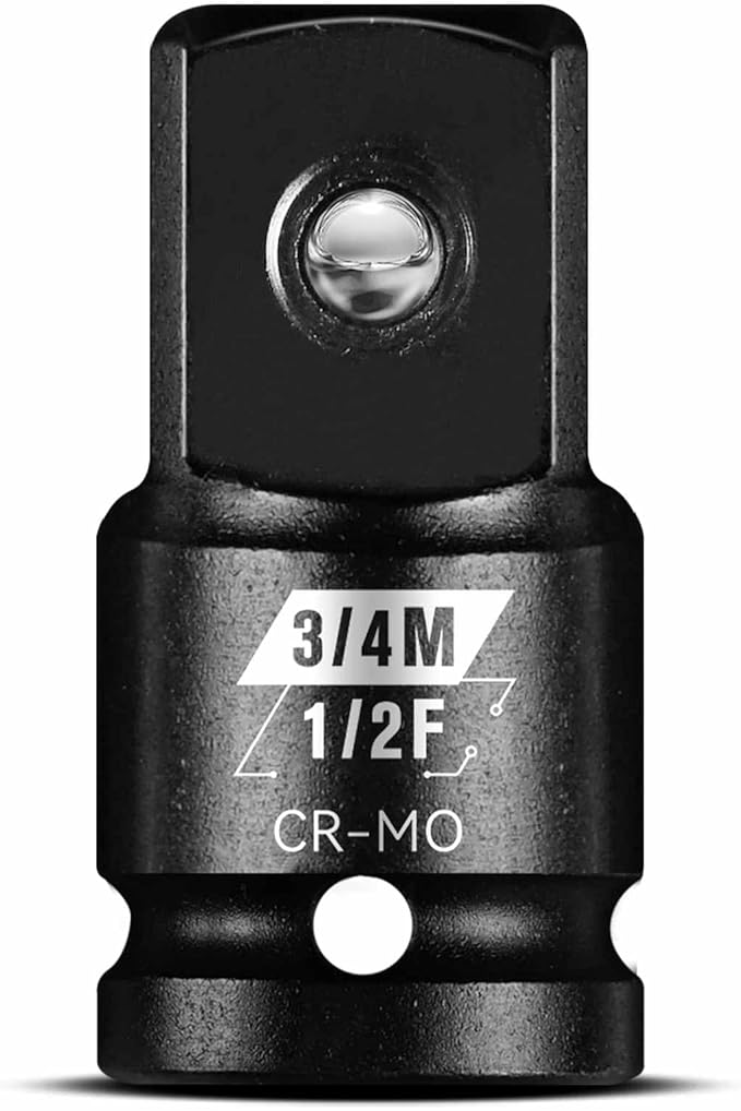 BLACKROBOT 1/2?쒯 To 3/4?쒶 Impact Socket Adapter, Cr-Mo Steel Exceeds ANSI Standards, Square Drive Reducer for Impact Driver Wrench