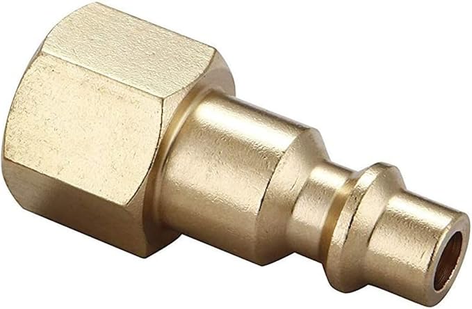 Air Hose Fittings And Quick Connect Air Fittings, 1/4 Inch NPT Brass Female Air Coupler Plug (10 Piece) Industrial Type D, Air Compressor Fittings