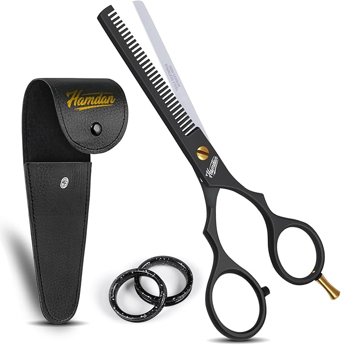 Hair Scissors Thinning Shears for Hair Cutting Hamdan 6.5??Texturizing Shears ??Ultra-Sharp Texture Scissors for cutting hair, Precision Haircut for Salon & Home - Thinning shears for dogs