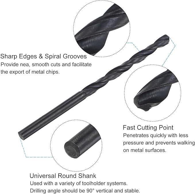 uxcell Metric Tap and Drill Bit Set, M5 x 1 Thread Tap & 4mm Black Oxide Twist Drill Bit, Straight Flute Tap Tapping Threading Repair Tool Kit