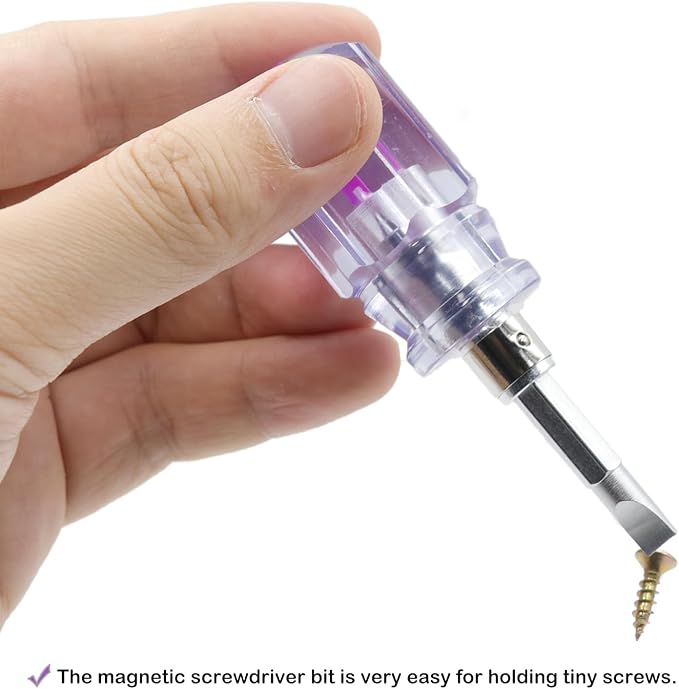 Stubby Screwdriver Short Screwdriver With Phillips Head and Flat Head, Small Magnetic Screwdrivers for DIY Repairing,2 Piece Set