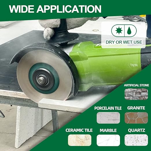 Tile Diamond Saw Blade - 5PCS 5"/125mm Dual-Purpose Diamond Cutting Disc,Angel Grinder Blade Arbor 7/8"-5/8" for Cutting and Grinding Ceramic Tiles,Porcelain,Granite,Marble
