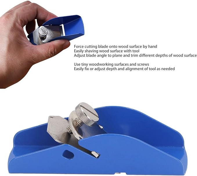 Mini Hand Planer Woodworking Trimming Pocket Metal Plane with Adjustable Block for Woodworking Projects