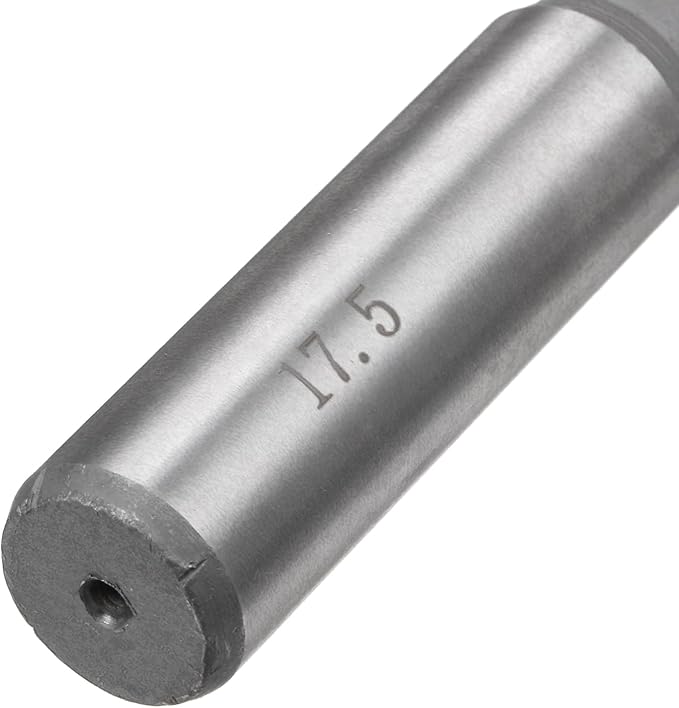 uxcell Chucking Reamer 17.5mm, H7 HSS Lathe Machine Reamer 6 Straight Flutes, Round Shank Milling Cutting Tool, Metric Reaming Drill Bit for Stainless Steel Metal Hole