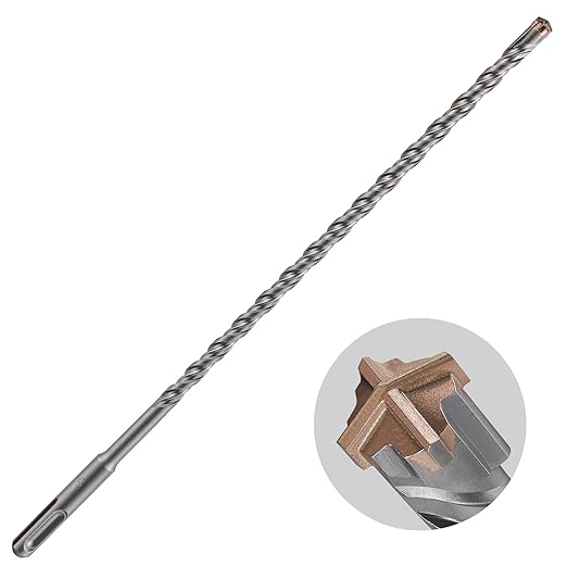 Concrete Drill Bit lengthening 3pcs 5/16" X 12"-10" Cross-Type Double Thread Carbide Material Suitable for Concrete, Brick, Cement Walls, Stone, Extra Long Hammer Drill Bits for Concrete