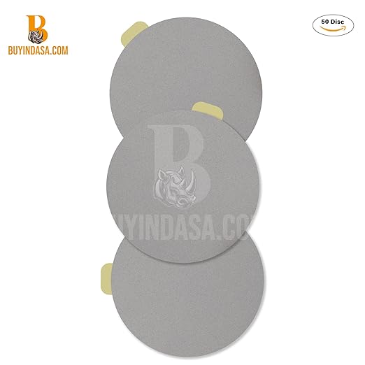 Indasa 6" 100 PCS PSA Sanding Discs ??Rhynostick 320 Grit / 100 Discs ??Self-Adhesive Sticky-Back Sandpaper for DA Sander, Automotive, Wood, Metal, Paint, whiteline