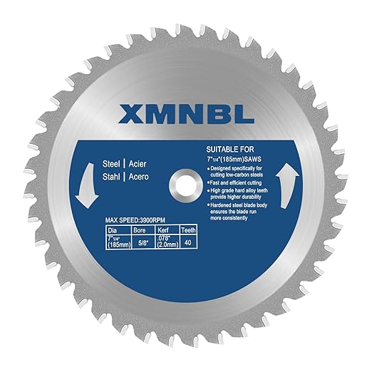 7-1/4 Metal Cutting Circular Saw Blade, Replacement for Evolution 7-1/4 Metal Cutting Saw Blade,Compatible with Evolution EVOSAW180HD | Rage-B | EVOSAW185HD | S185CCS | RAGE4 Saw,7-1/4 Inch 40 Teeth