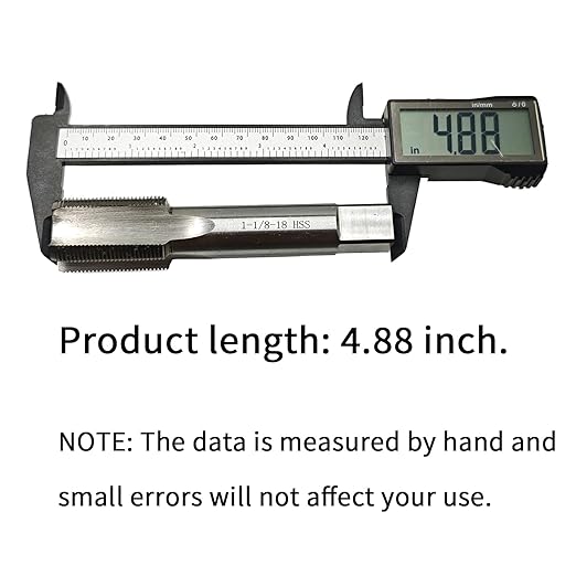 Lzcdelyxiao 1-1/8"-18 Tap, UNFF Right Hand Straight Flute Thread Tap, Machine Tap, Nominal Diameter 1-1/8", Thread Per Inch 18 Fin Thread, Tolerance Grade 2B, High Speed Steel HSS