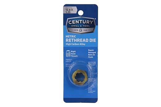 Century Drill & Tool, 92710, 12.0X1.25,Rethreading Die,Tool Set, Thread Repair