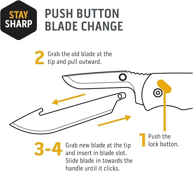OUTDOOR EDGE 5" Replacable Combo Blade Pack - 6 Stainless Boning/Fillet & 6 Black Boning/Fillet Blades, Great for Boning and Filleting Fish & Deer