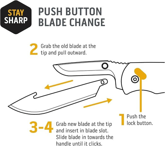 OUTDOOR EDGE 5" Replacable Combo Blade Pack - 6 Stainless Boning/Fillet & 6 Black Boning/Fillet Blades, Great for Boning and Filleting Fish & Deer