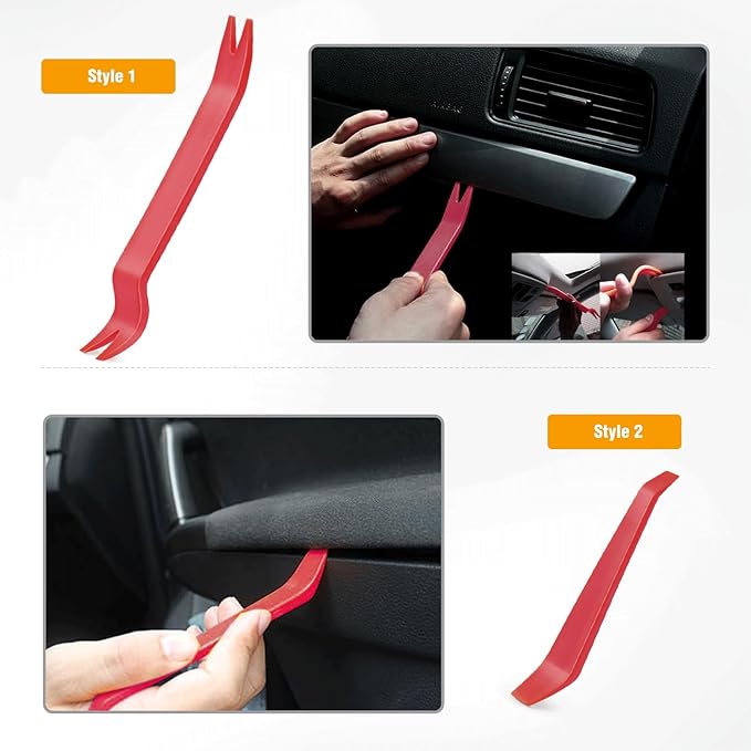 GOOACC Auto Trim Removal Tool Kit No-Scratch Tool Kit for Car Audio Dash Window Molding-4PCS (Red)