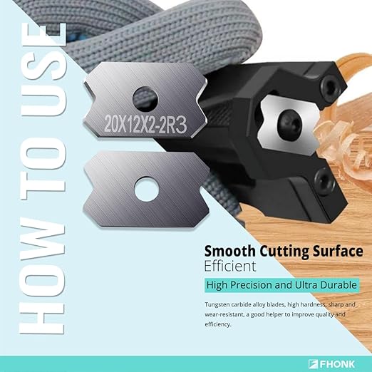 Woodworking Veneer Edge Trimmer Blades 20x12x2.0mm-2R3 2-Pcs, Chamfer Plane, Edge Banding Cutter, Manual Planer Blade, Burr Scraper for Board & Wood Surfaces (20x12x2-2R3, 2-PCS)