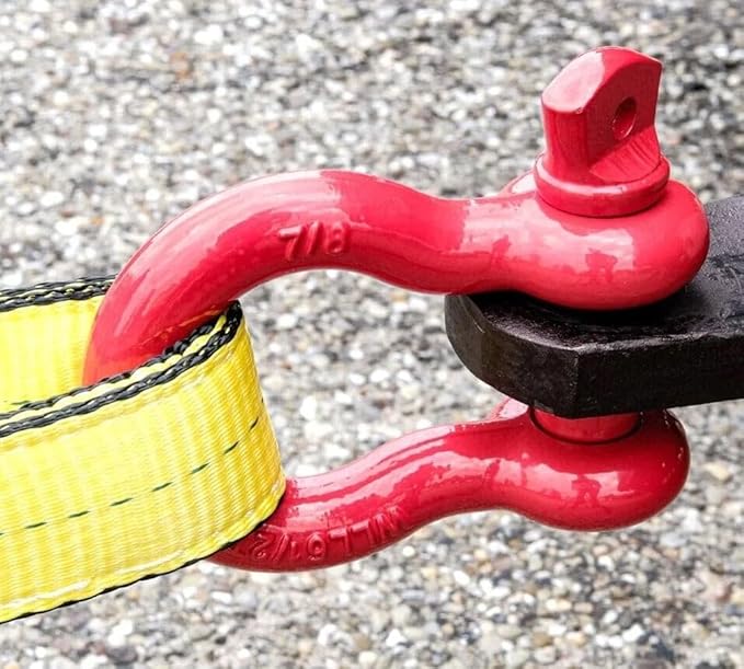 Mytee Products 1-1/8" Anchor Shackle Forged Carbon Steel w/Alloy Screw Pin Load Limit # 9.50 Tons (19,000 lbs)| Double Rust Protection Heavy Duty D Ring Shackle for Towing, Rigging & Vehicle Recovery