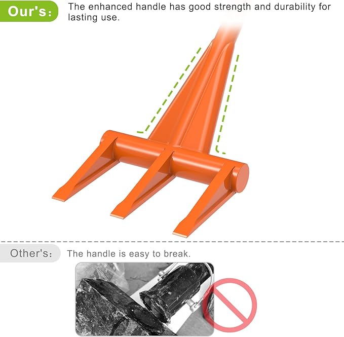 Dolibest 56'' Demo Bar, Heavy Duty 3-Tine Wrecking Bar with Ergonomic Handle for Efficient Wooden Demolition and Renovation, All-Steel Construction