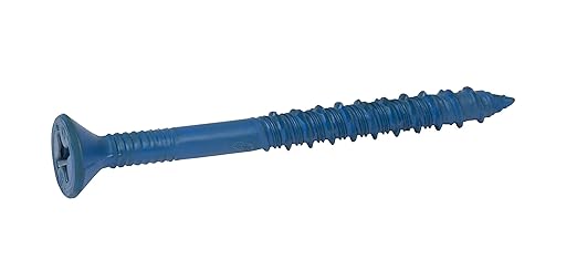 CONFAST 1/4" x 2-3/4" Blue Flat Phillips Concrete Screw Anchor with Drill Bit for Anchoring to Masonry, Block or Brick (100 per Box)