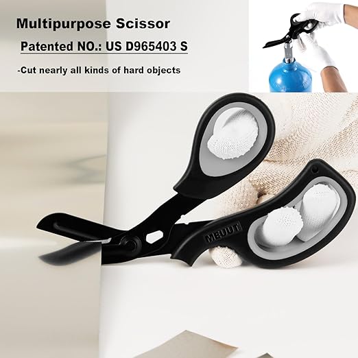 MEUUT 8 inches All Purpose Scissors Multipurpose Heavy Duty Shears, Forged Stainless Steel Utility Scissors Industrial Shears Kitchen Scissors for Household, outdoors, EMT
