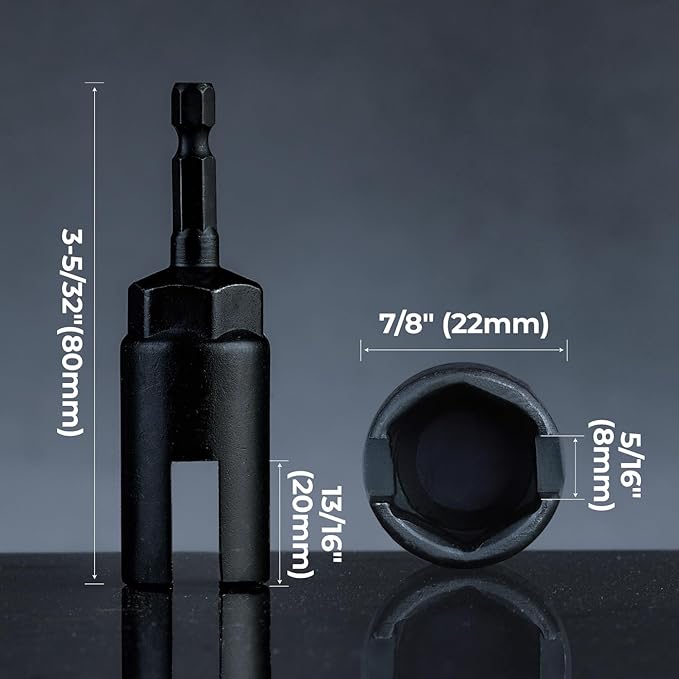 toolant Wing Nut Driver Bit, 17mm Nut Driver Set 1/4'' Quick Change