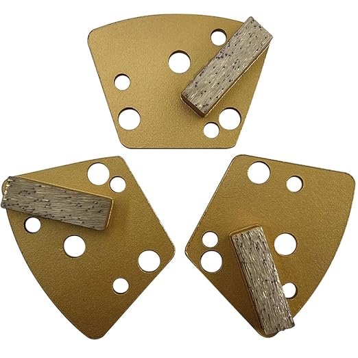 Trapezoidal Diamond Grinding Discs for Iron Horse, Warrior, XtremePolishing & ASL Grinders, 18/20 Grit, Single Segment, Soft Bond, Set of 3PCS