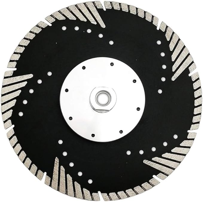 SHDIATOOL Diamond Turbo Blade Dia 9 Inch with Slant Protection Teeth Cutting Stone Granite Marble Concrete Brick with 5/8-11 Thread