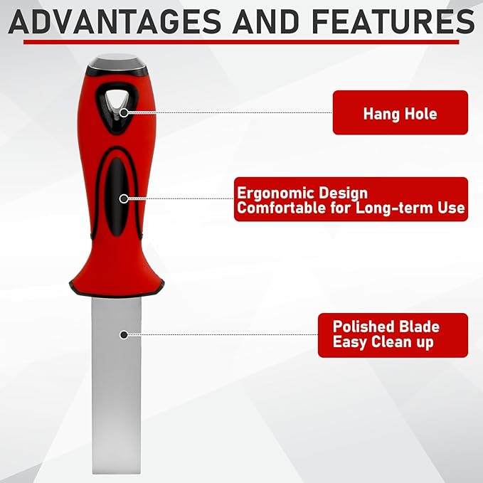 Lothee 1" Rectangle Drywall Joint Knife Metal Hammer End Professional Finishing Tools High-quality Drywall Knife for Work in Narrow Spaces Plasterboard