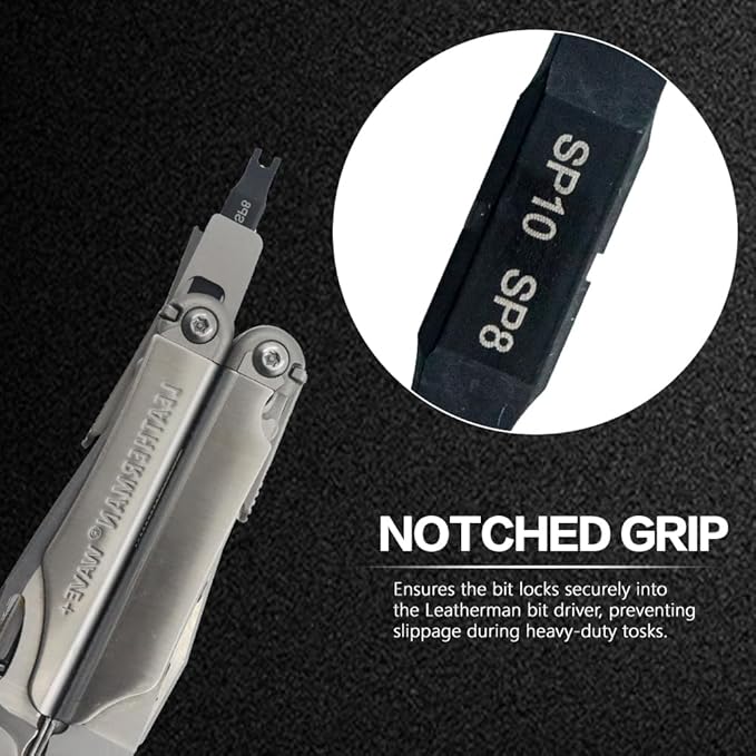 Security Bit Kit Set with Spanner Screwdrivers-SP8/SP10 Bit for Leatherman, Replacement Double-Ended Flat Screwdriver Bits for Leatherman Multi-Tool Accessories,S2 Steel (2Pack)