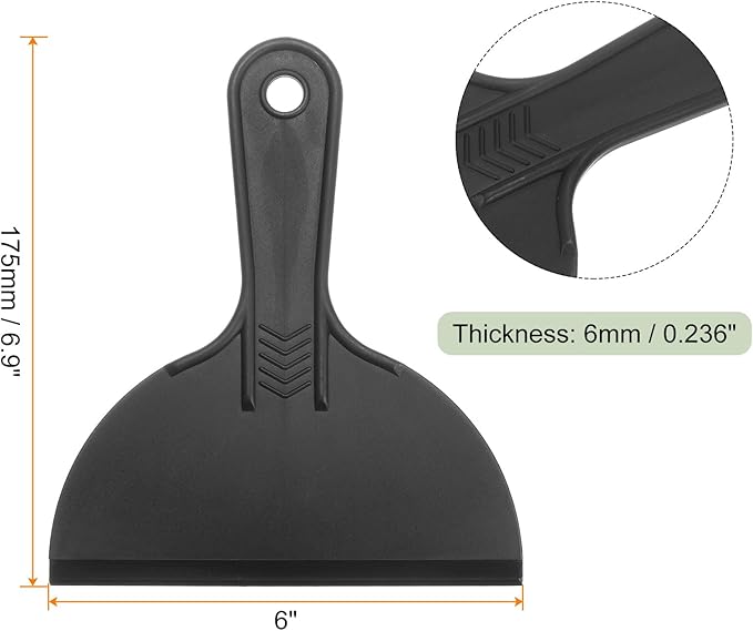 HARFINGTON 10pcs Putty Scraper 6" Width 6mm Thin Flexible Plastic Putty Knives for Taping Drywall Spreading Painting Wall Scratching