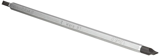 Wera 5002910001 Vario 81 Slotted Combination Blade for Vario Handle Screwdriver, 4.0mm, 6.0mm Head, 175mm Blade Length