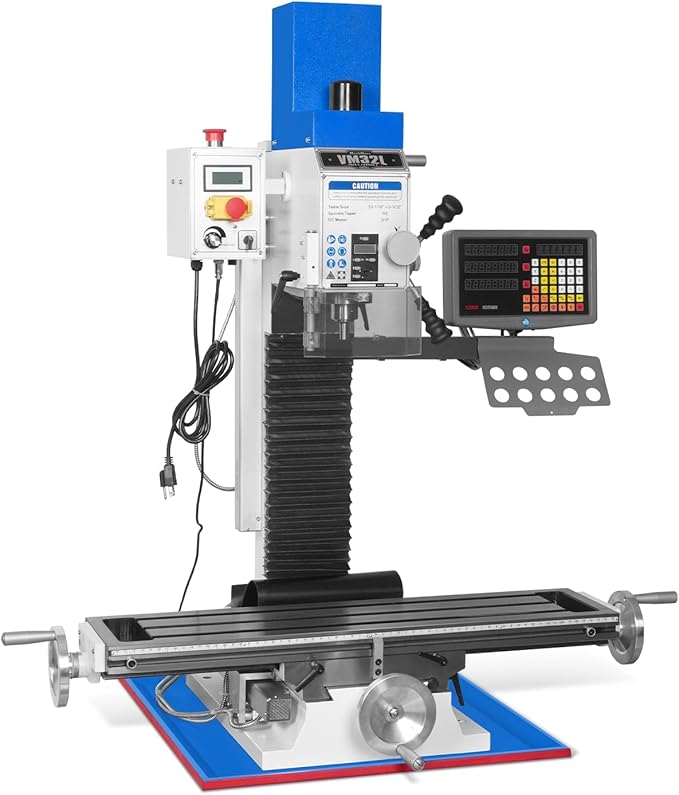 8-1/4"x33''Benchtop Mill Drill Machine with DRO, Variable Speed, Brushless Motor, R8 Spindle, 2 HP, 110V, Compact Milling Drilling Tool for Garage Shop, DIY Metalworking without Stand, VM32LD
