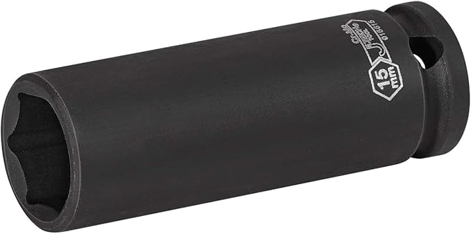 Jetech 3/8-Inch Drive 15mm Deep Impact Socket with 6-Point Design, Heat-Treated Chrome Molybdenum Alloy Steel, Metric