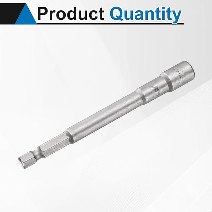 HARFINGTON Nut Driver Drill Bit 7mm Metric Socket 1/4" Hex Shank 3.94" (100mm) Long Magnetic 6-Point Sockets Quick Change CR-V Steel Bolt Setters for Power Drill Drivers