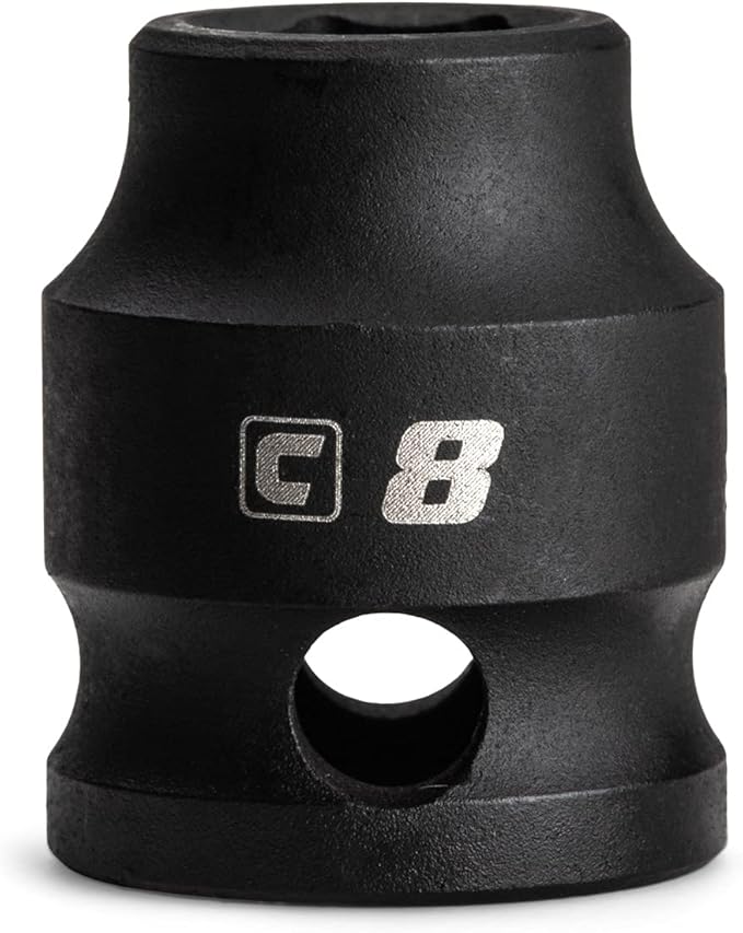 Capri Tools 8 mm Stubby Impact Socket, 3/8 in. Drive, 6 Point, Metric