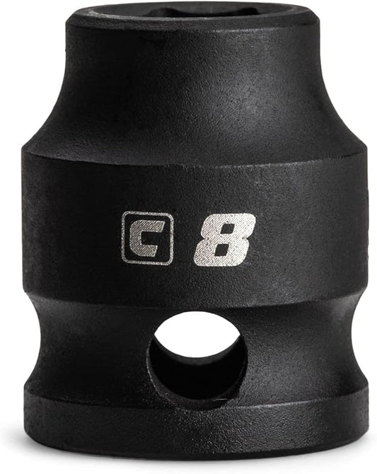 Capri Tools 8 mm Stubby Impact Socket, 3/8 in. Drive, 6 Point, Metric