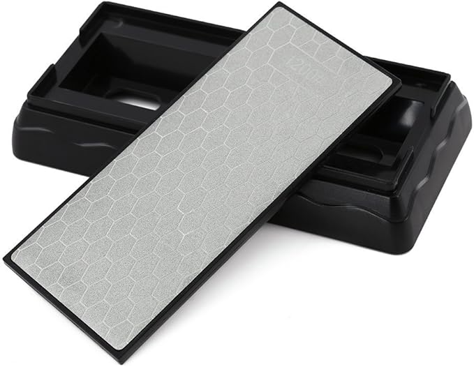 Double-sided Diamond Sharpening Stone,YCAMMIN Knife Sharpener Stone diamond sharpener Honeycomb Surface Plate with Non-slip Base for Scissors Knives Outdoor Kitchen Sharpen Tools (600/1200 Grit)
