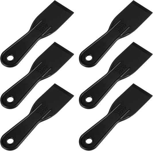 6 Pcs Plastic Putty Knife 7 Inch Flexible Paint Scraper Tool Black Filling Knives for Repairing Walls Pasting Plaster Scraping Puttys Durable Plastics Scraper Tool for DIY and Professional Use