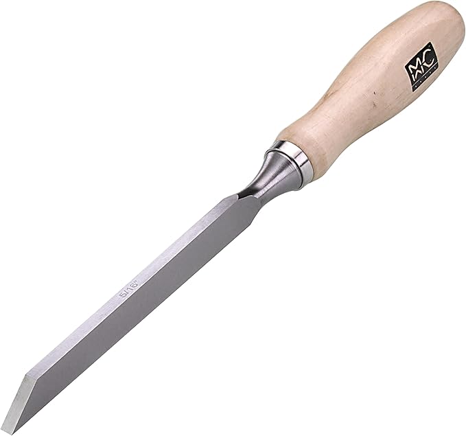 Individual Professional Woodworking Cabinetmakers Mortise Chisel Chrome-Vanadium Steel with Hornbeam Handles for Carpentry, Woodworking, Carving, Craftsman, 5/16”