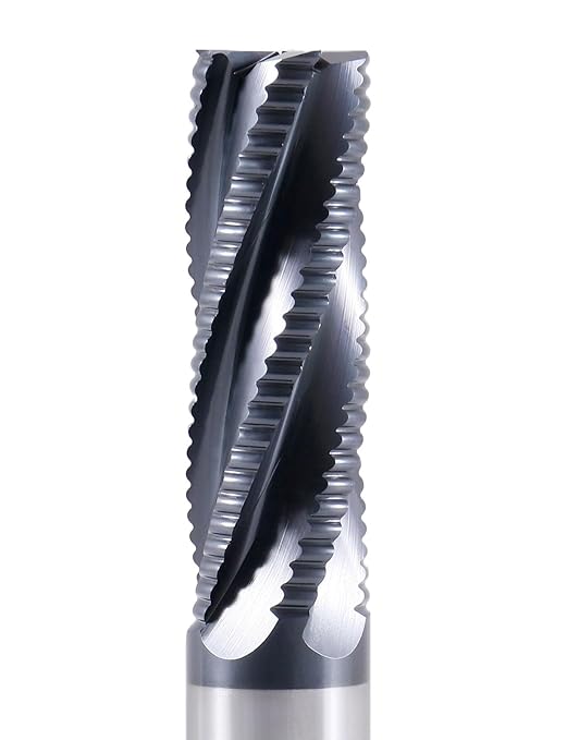 Accusize Industrial Tools Standard Tooth M42 8% Cobalt Tialn Roughing End Mill, 1'' Diameter, 1'' Shank Diameter, 3'' Flt Length, 1102-0031