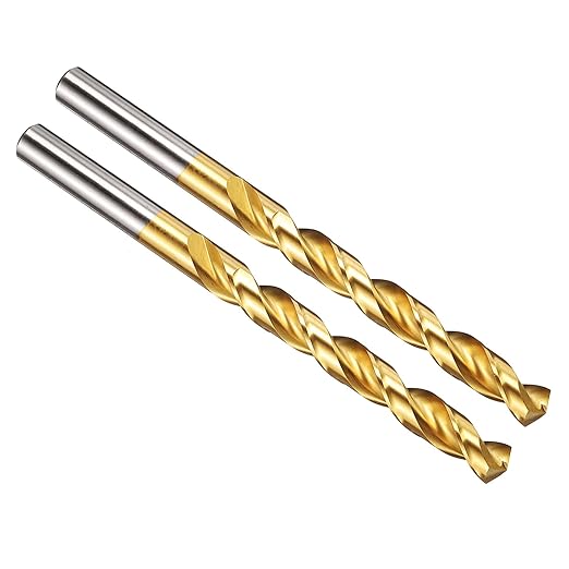 PATIKIL 9mm Drill Bit, M42 8% Cobalt High-Speed Steel Jobber Straight Shank 135° Titanium Nitride (TiN) Coated for Hard Metal Stainless Steel - 2 Pack