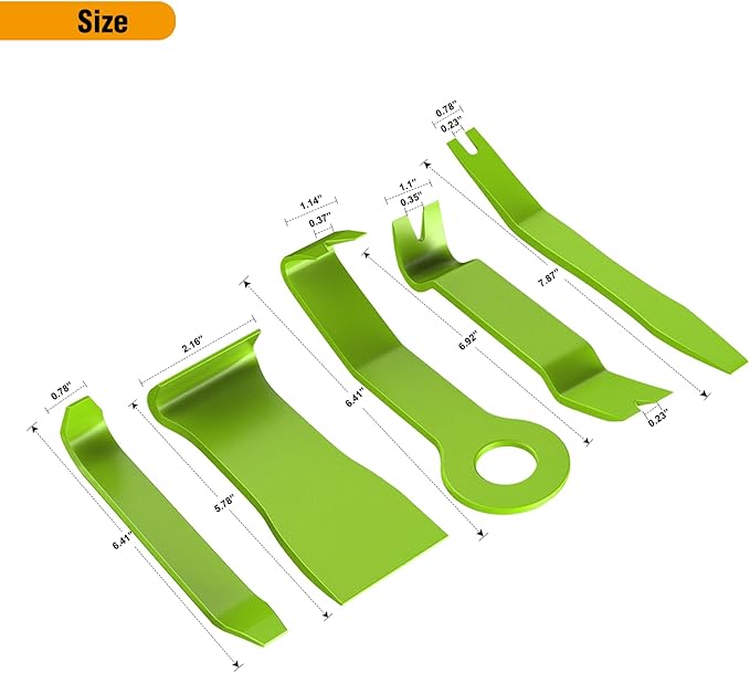 GOOACC 5PCS Auto Trim Removal Tool Kit No-Scratch Tool Kit for Car Audio Dash Window Molding Fastener Remover Tool Kit-Green