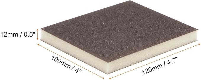 HARFINGTON 16pcs Superfine Sanding Sponge Blocks 500-600 Grit Foam Sanding Block Pad for Polishing Kitchen Metal Wood Drywall, 120x100x12mm, Brown