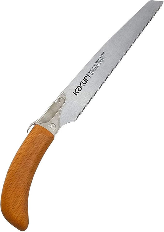 Japanese Hardwood Saw 8.2" for Woodworking - Professional Japanese Pull Saw for Oak, Maple, Hickory & Laminated Wood - Red Oak Handle with Oil Finish - Tool-Free Blade Replacement - Made in Japan
