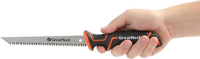 GreatNeck 74029 Drywall Jab Saw, 6-1/2” Blade Keyhole Saw, Ergonomic Anti-Slip Handle, Tri-Bevel Teeth for Cutting Sheetrock, Wallboard, Plywood