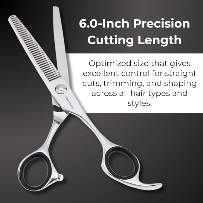 Hair Cutting Scissors for Women and Men ??6.0 440C Japan Stainless Steel Shears with Sword Blade and Tension Adjustment Screw ??Salon and Home Use